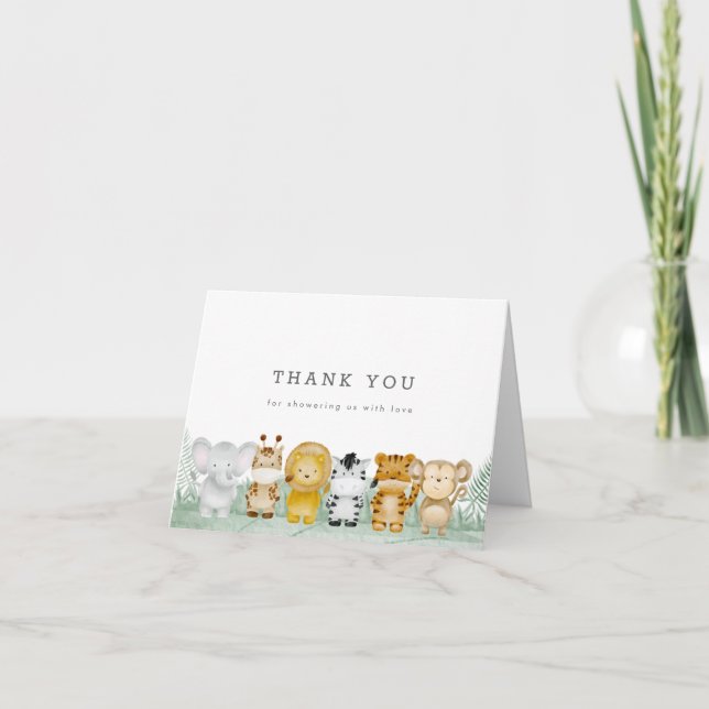 Jungle Safari Baby Shower Tack du kort (Framsida)