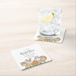 Jungle Safari Baby Shower Underlägg Papper Kvadrat