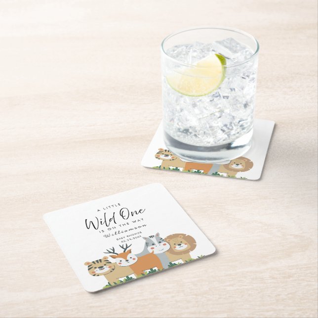 Jungle Safari Baby Shower Underlägg Papper Kvadrat (Insitu)