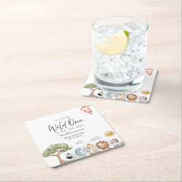 Jungle Safari Baby Shower Underlägg Papper Kvadrat