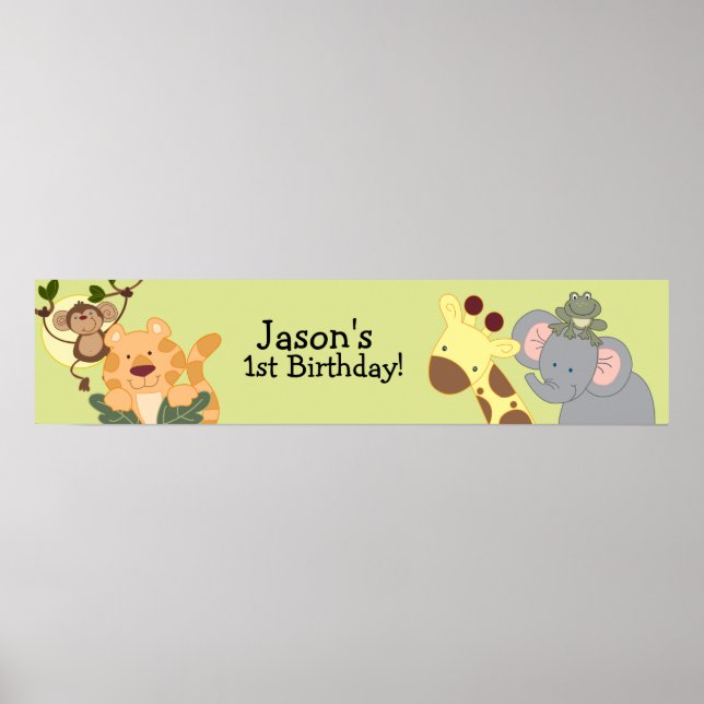 JUNGLE SAFARI: Banderoll på apa Poster (Framsidan)