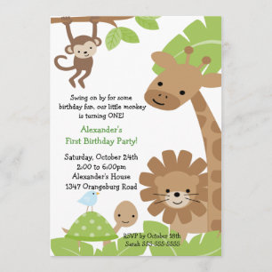 Jungle Safari Birthday Inbjudan