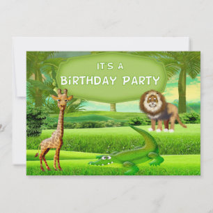 Jungle Safari Birthday-inbjudan Inbjudningar