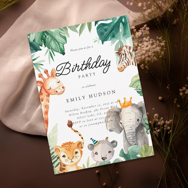 Jungle Safari Birthday-inbjudan Inbjudningar (Skapare uppladdad)