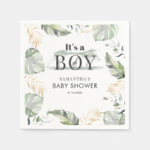 Jungle Safari Botanical Boy Shower Papper