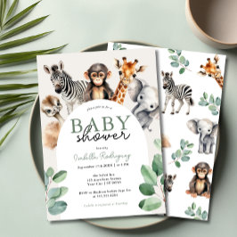 Jungle Safari Boy Baby Shower Inbjudningar