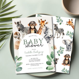 Jungle Safari Boy Baby Shower Inbjudningar