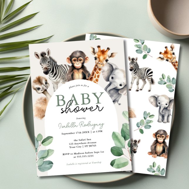 Jungle Safari Boy Baby Shower Inbjudningar (Jungle Safari Boy Baby Shower Invitation)
