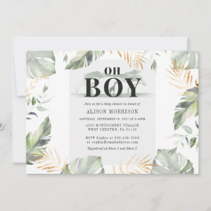 Jungle Safari Boy Giraffe Baby Shower Inbjudningar