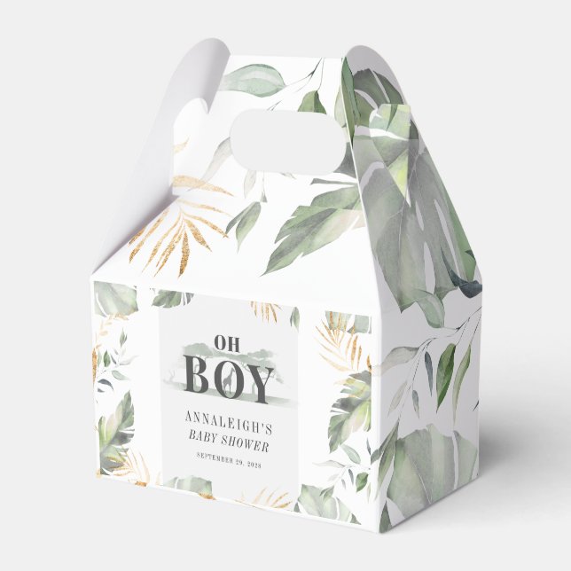 Jungle Safari Boy Giraffe Baby Shower Presentaskar (Framsidan Sidan)