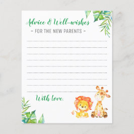 Jungle Safari Boy Shower New Parents Advice-kort