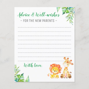 Jungle Safari Boy Shower New Parents Advice-kort