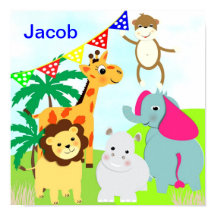 Jungle Safari Cute Animals Personlig Bild