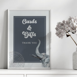 Jungle Safari Elephant Baby Shower Card & Gifts Poster
