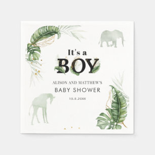 Jungle Safari Elephant Boy Shower Pappersservett