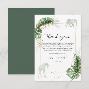 Jungle Safari Elephant Giraffe Baby Shower Tack Kort