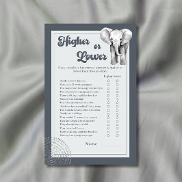 Jungle Safari Elephant Higher or Lower Baby Shower