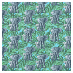 Jungle Safari Elephants Tyg