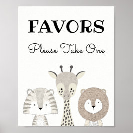 Jungle Safari Favors Baby Birthday Candy Pub Poster