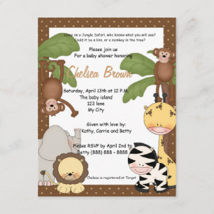 Jungle safari-födelsedagsknappen inbjudningar