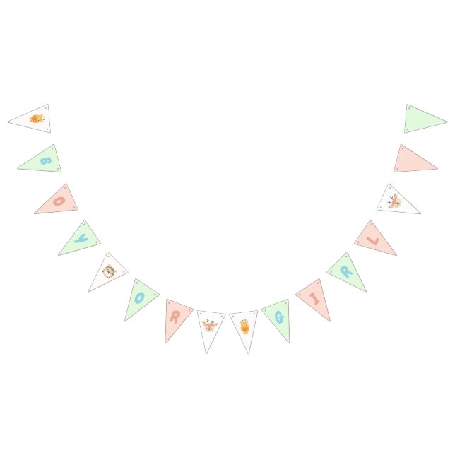 Jungle Safari Gender Reveal Party bunting banner Vimplar (Alla)