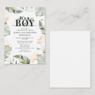 Jungle Safari Giraffe Baby Shower Boys-inbjudan Anteckningskort
