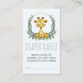 Jungle Safari Giraffe Baby Shower Diaper Raffle Tilläggskort