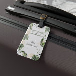 Jungle Safari Giraffe Handflatan Lövs Greenery Bagagebricka<br><div class="desc">Vild,  lugn och elegant bröllop-gåva till smekmånadsparet med en giraffe,  guld-effekt och grönt löv. Perfekt för bröllopsgåvor eller andra särskilda tillfällen</div>