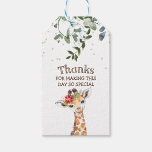 Jungle Safari Giraffe Tack Favor Presentetikett