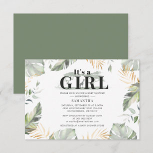 Jungle Safari Girl Baby Shower Giraffe Anteckningskort