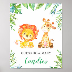 Jungle Safari gissar hur många kanepiska babyskor Poster