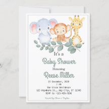 Jungle Safari Greenery Baby Shower Party