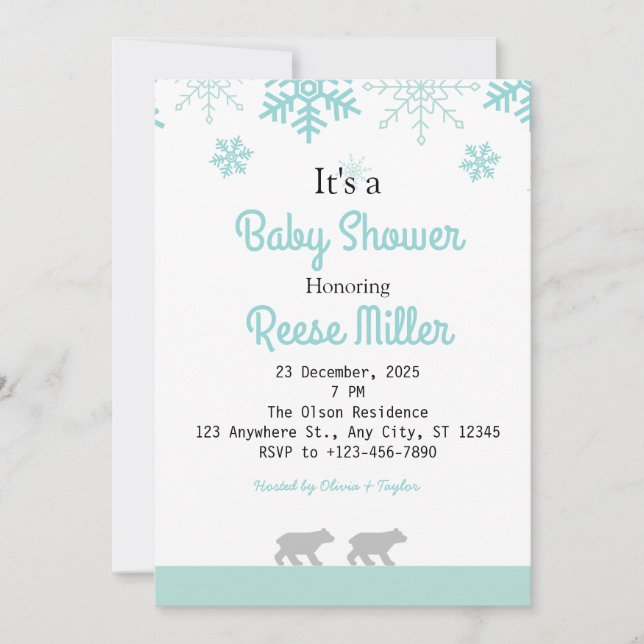 Jungle Safari Greenery Baby Shower Party Inbjudningar (Framsida)