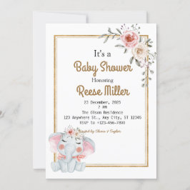 Jungle Safari Greenery Baby Shower Party Inbjudningar
