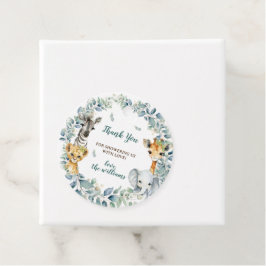 Jungle Safari Greenery Baby Shower Tack Gåvor Etiketter