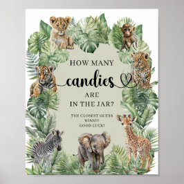 Jungle Safari Hur många kaner finns i Burk? Poster