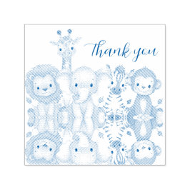 Jungle Safari "It's About To Get Wild" Baby Shower Självfärgande Stämpel