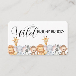 Jungle Safari "It's About To Get Wild" Baby Shower Tilläggskort