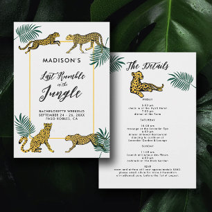 Jungle Safari Löv Cheetah Bachelorette Itinerary Inbjudningar