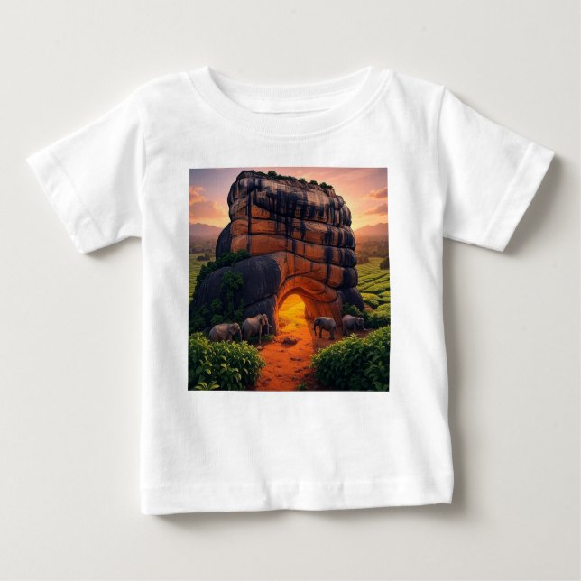Jungle Safari Magic - Elephant & Cave Kids Tee (Framsida)