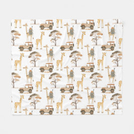 Jungle Safari med Giraffes Nursery Mönster Kids Fleecefilt