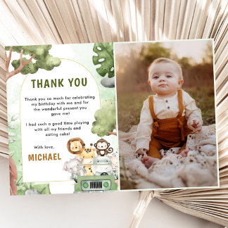 Jungle Safari Party Animals Birthday Photo Tack Kort