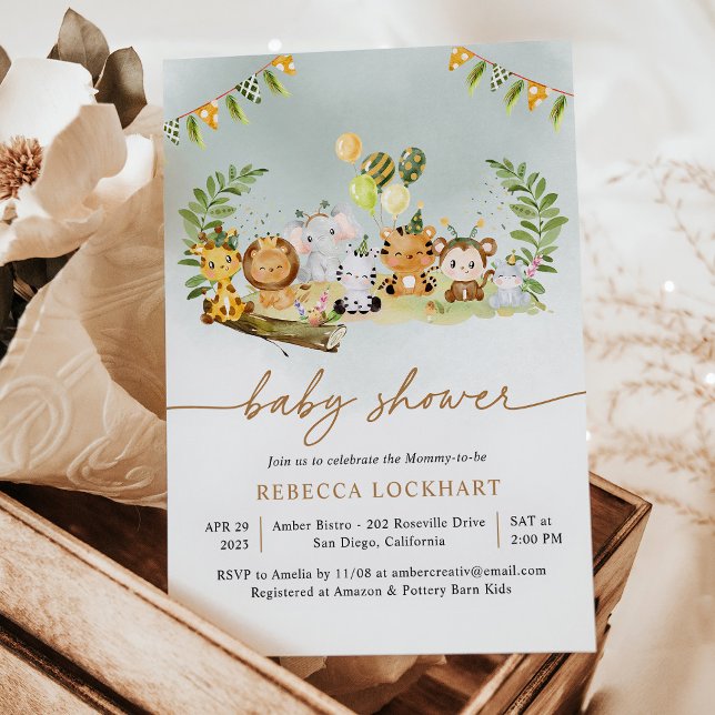 Jungle Safari Party Boy Shower-inbjudan Inbjudningar (Skapare uppladdad)