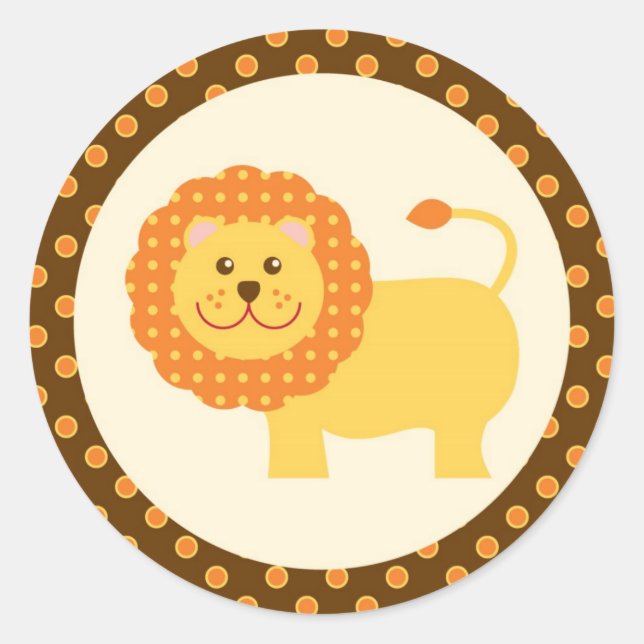 Jungle Safari Seal Sticker Runt Klistermärke (Framsida)