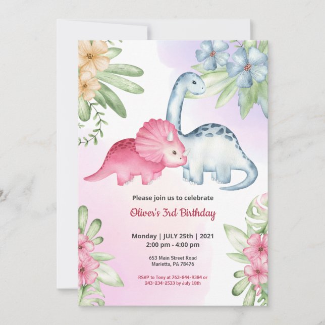 Jungle Safari-temat Födelsedag Inbjudningar (Framsida)