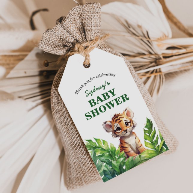 Jungle Safari Tropical Animals Baby Shower Favor Presentetikett (Skapare uppladdad)