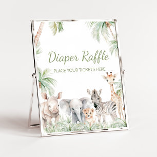 Jungle Safari Vild 1 Djur blöder Raffle Poster
