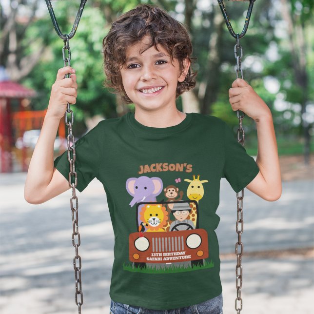 Jungle Safari Vild 1 Zoo Animal Barns födelsedag T Shirt (Skapare uppladdad)