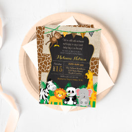 Jungle Safari Vild Baby Shower-inbjudan Inbjudningar