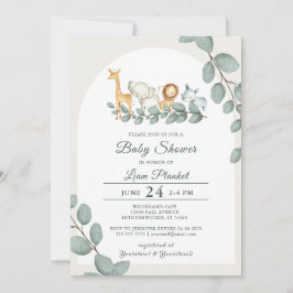 Jungle Safari Vild Baby Shower Inbjudningar